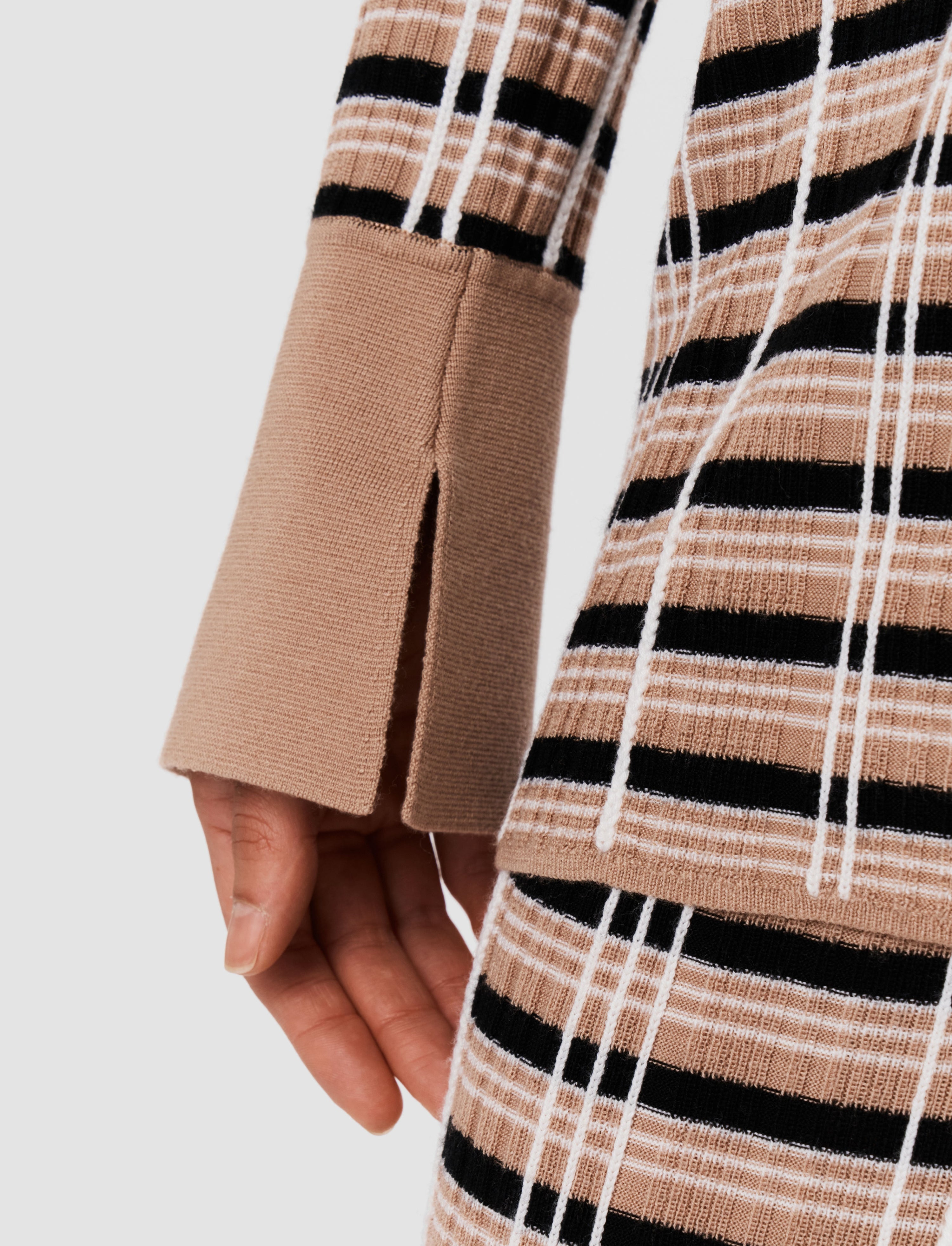 Check Wool & Silk Polo Top - 6