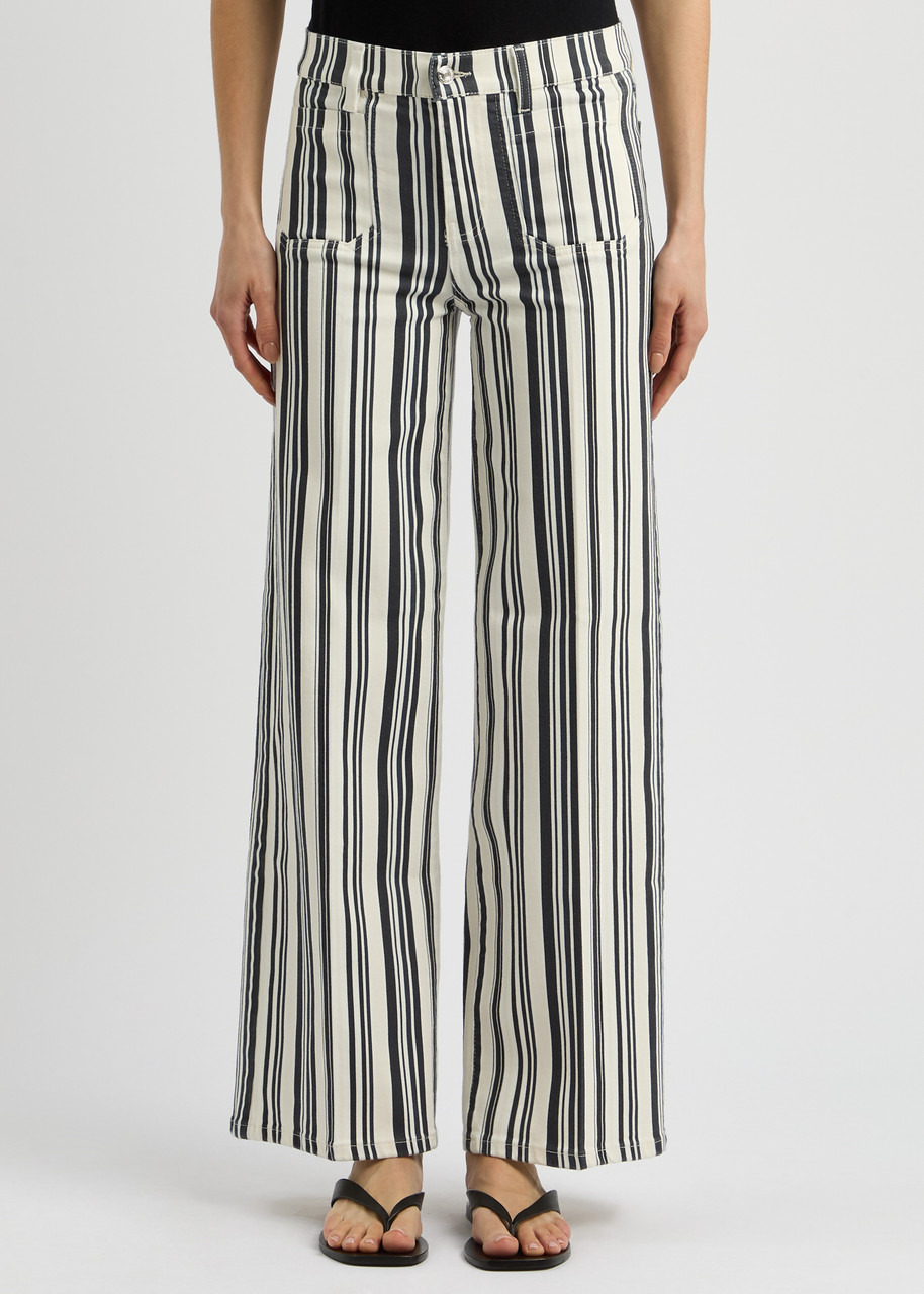 Frame Le Slim Palazzo Striped Straight-leg Jeans - 2