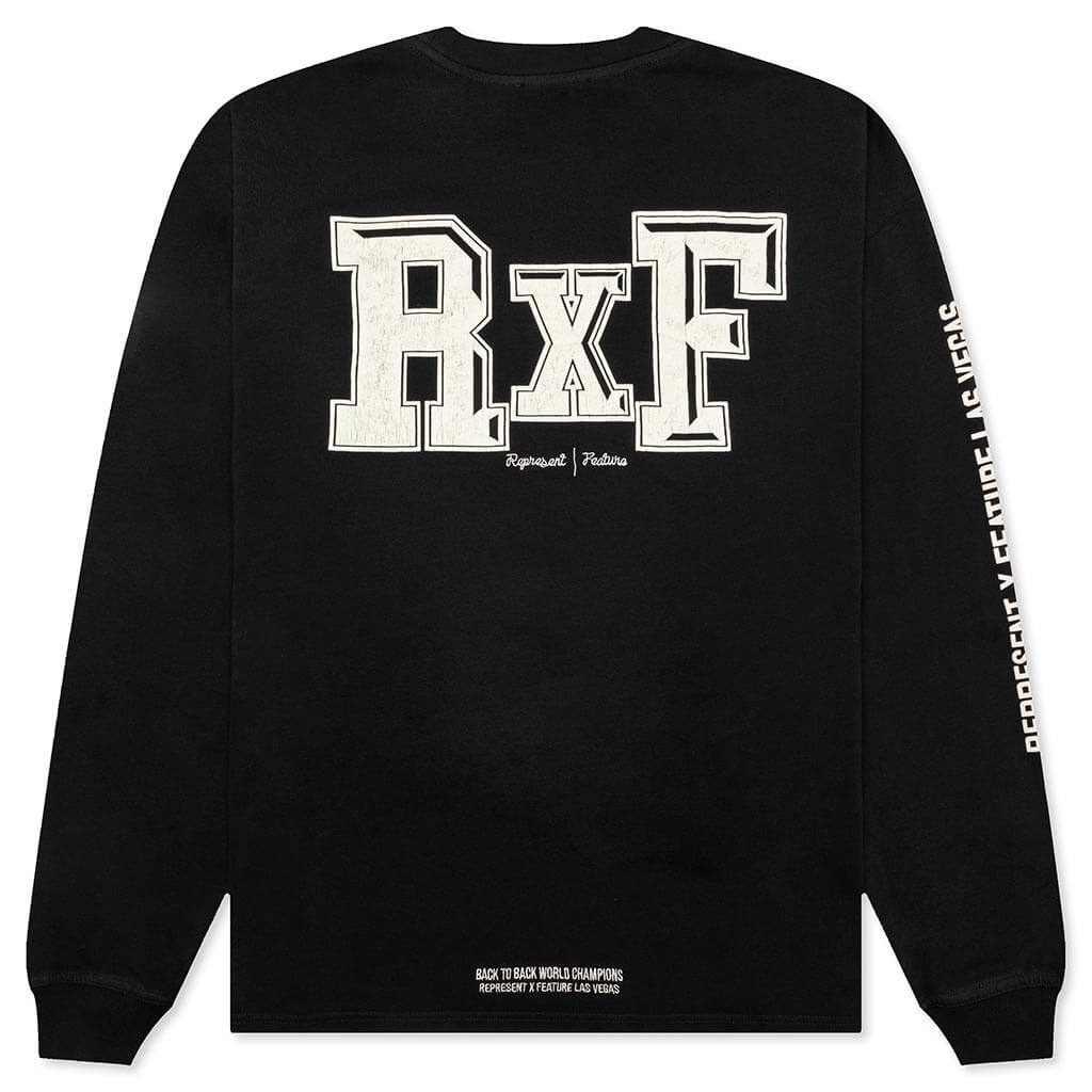 FEATURE X REPRESENT HEAD 2 HEAD L/S T-SHIRT - STAINED BLACK - 2