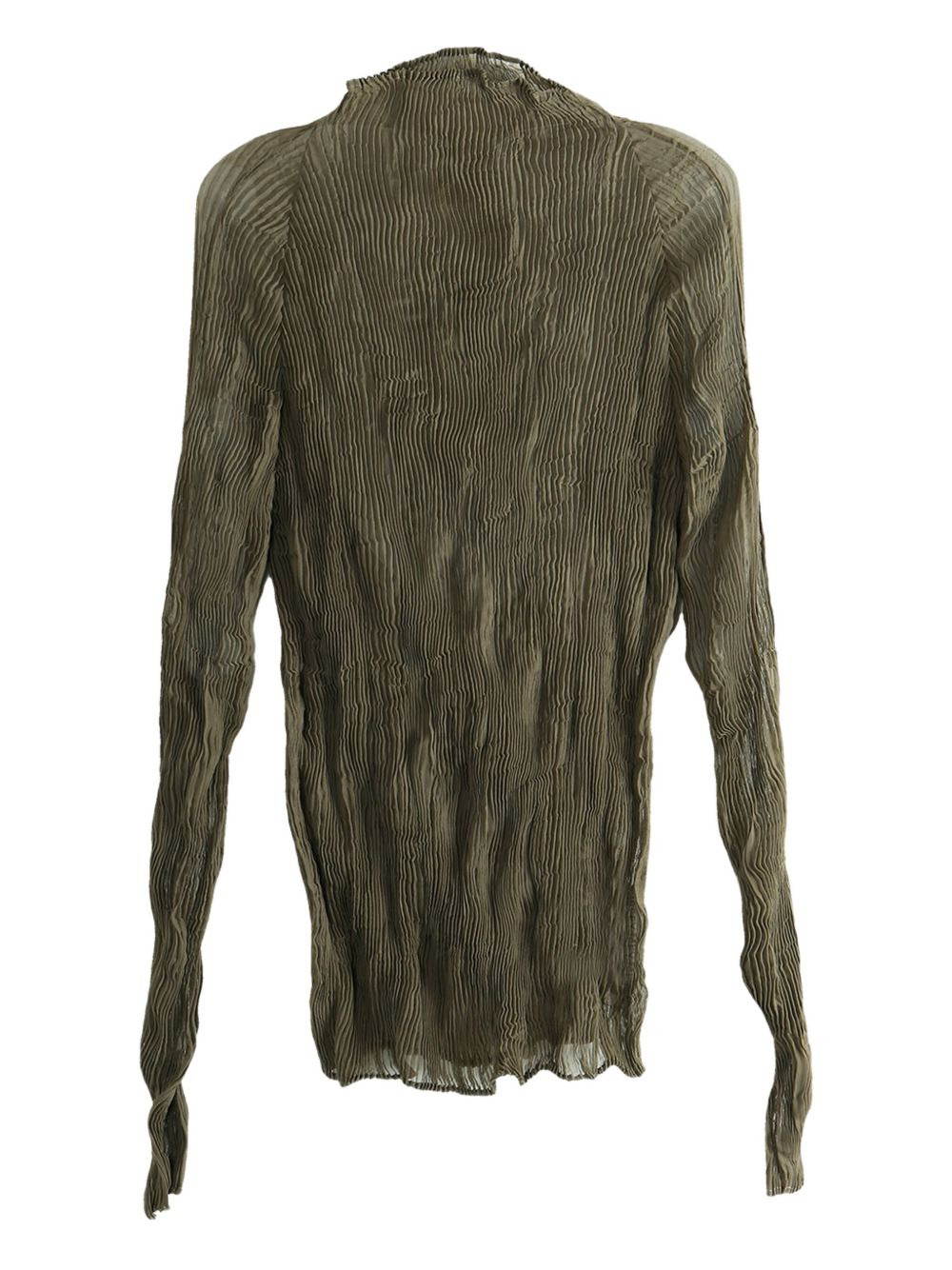 Chiffon Twist 1 pleated high-neck sheer top - 4