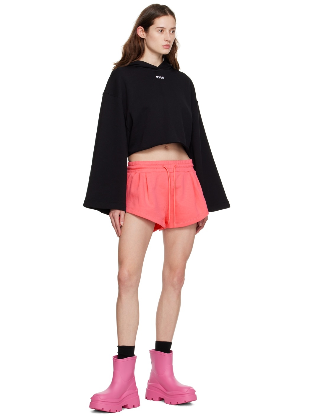 Pink Drawstring Shorts - 4