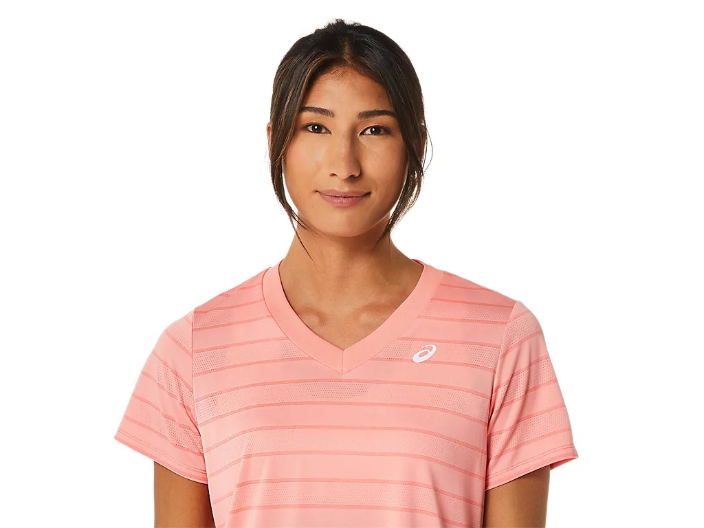 WOMEN'S COURT STRIPE SHORT SLEEVE TOP - 4