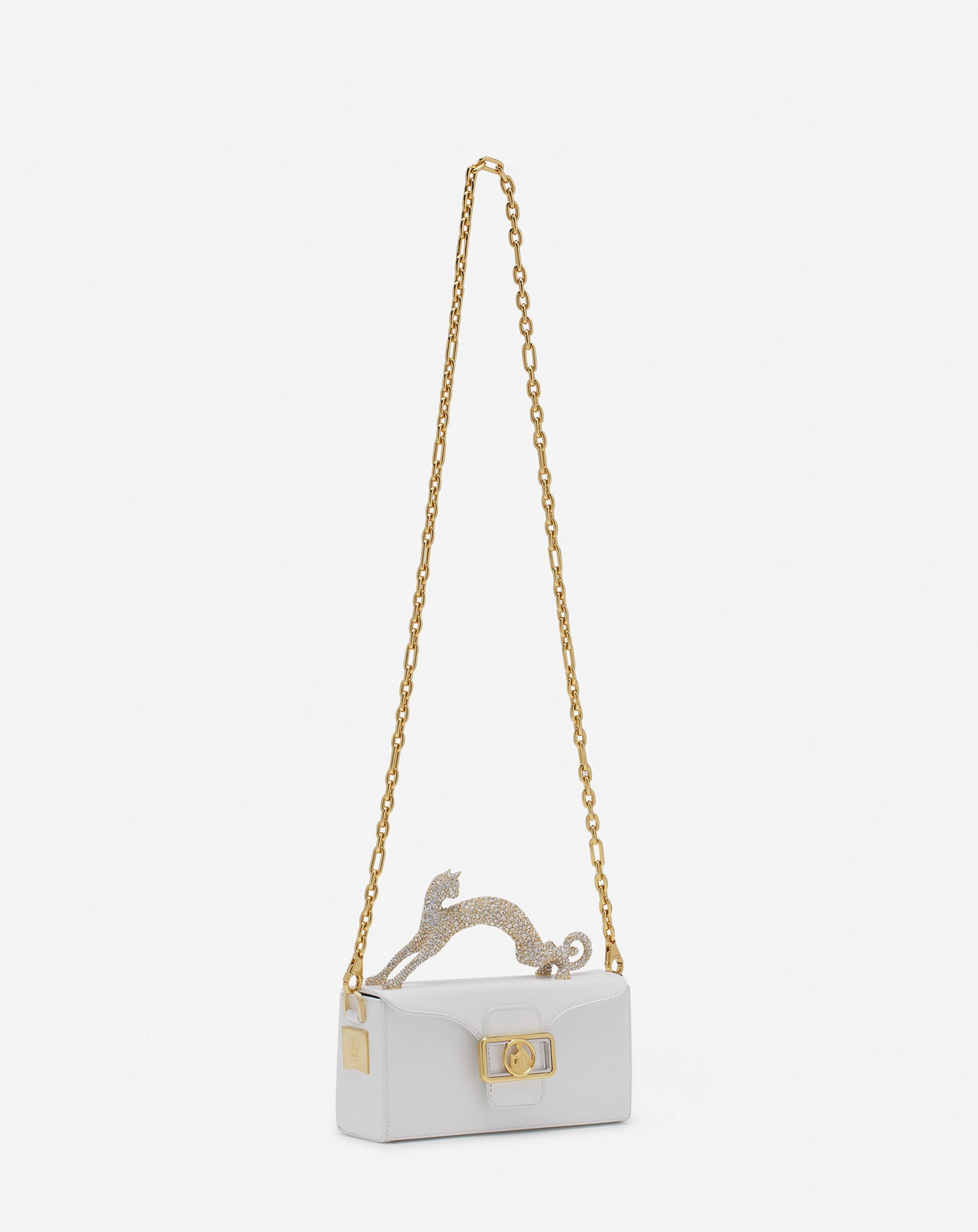 PENCIL CAT BAG IN LEATHER AND RHINESTONES - 2
