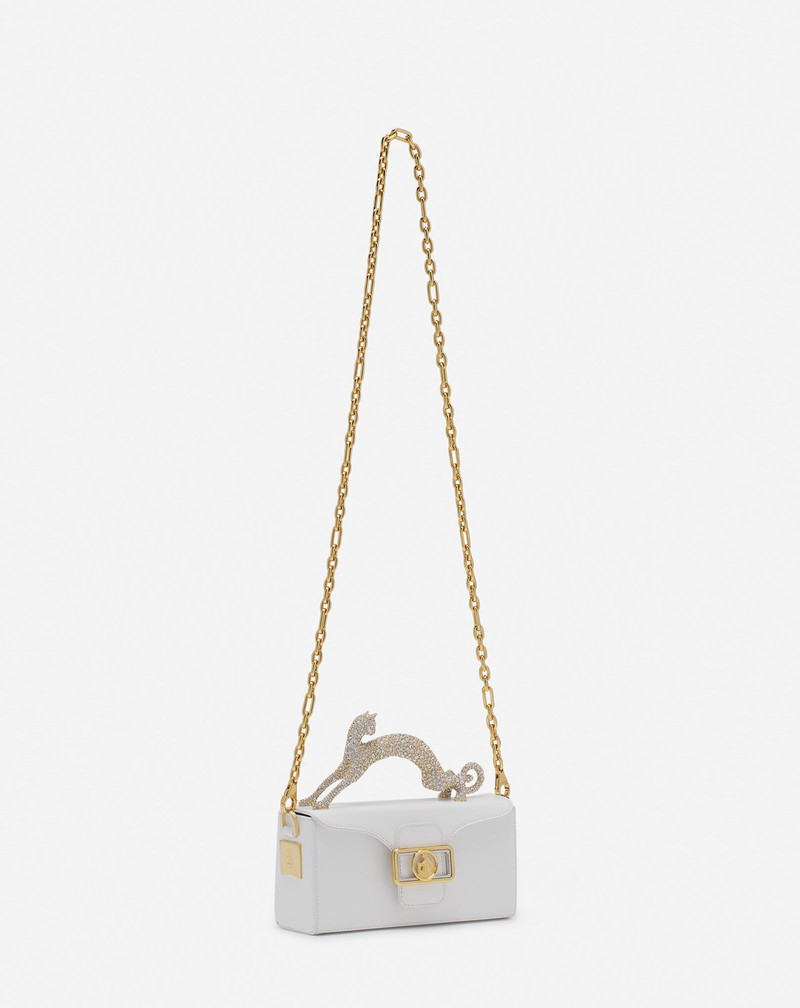 Lanvin PENCIL CAT BAG IN LEATHER AND RHINESTONES outlook
