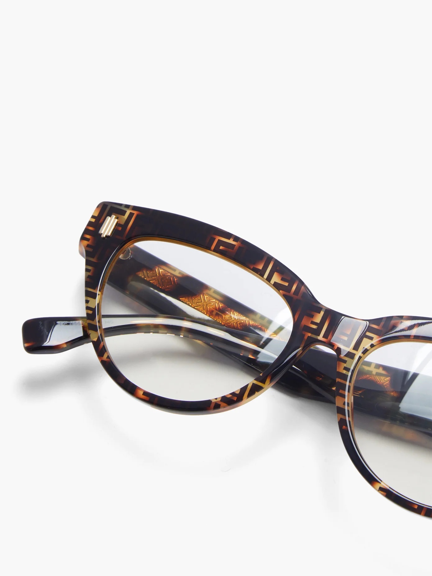 FF logo-print cat-eye acetate glasses - 3