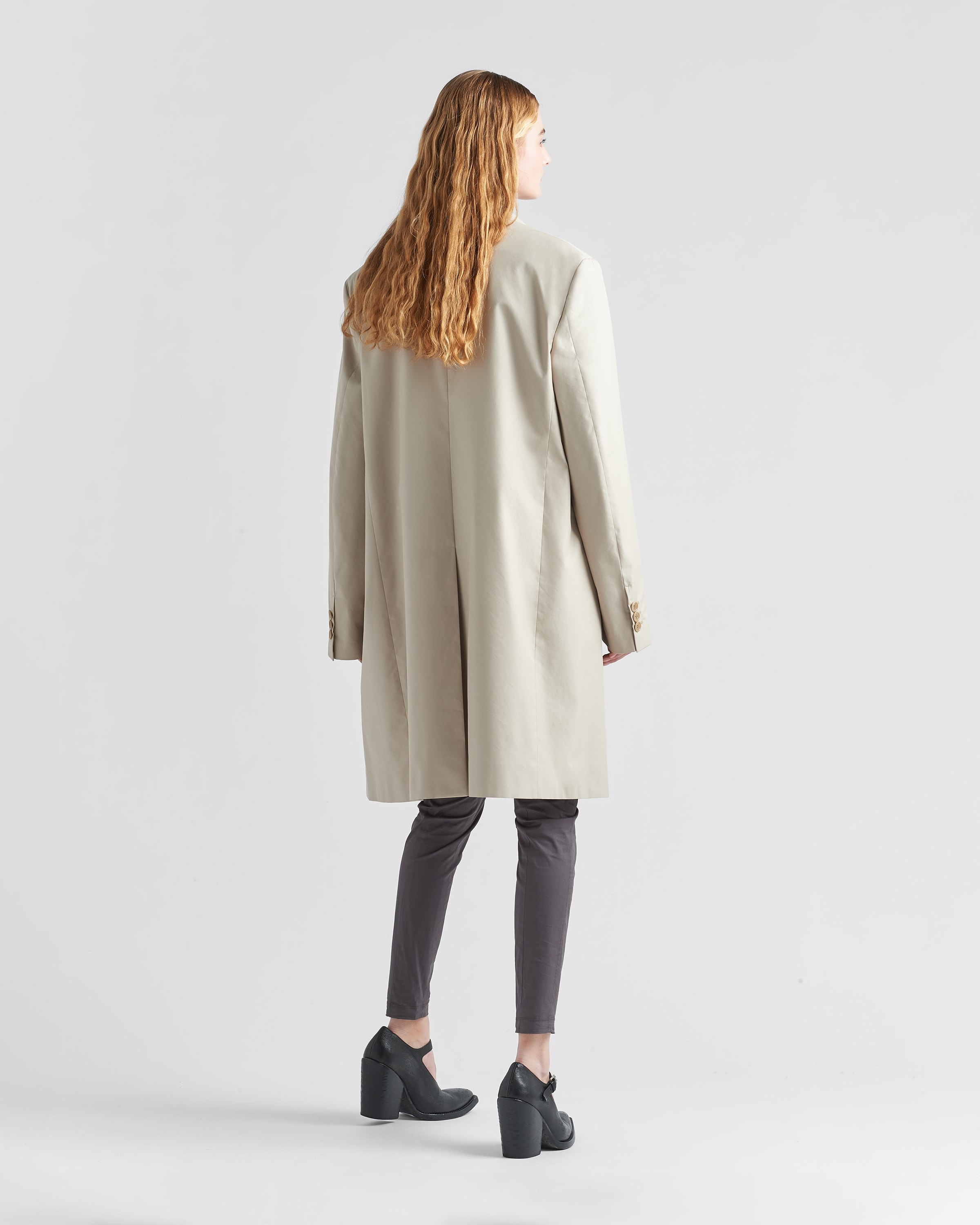 Single-breasted Panama cotton coat - 5
