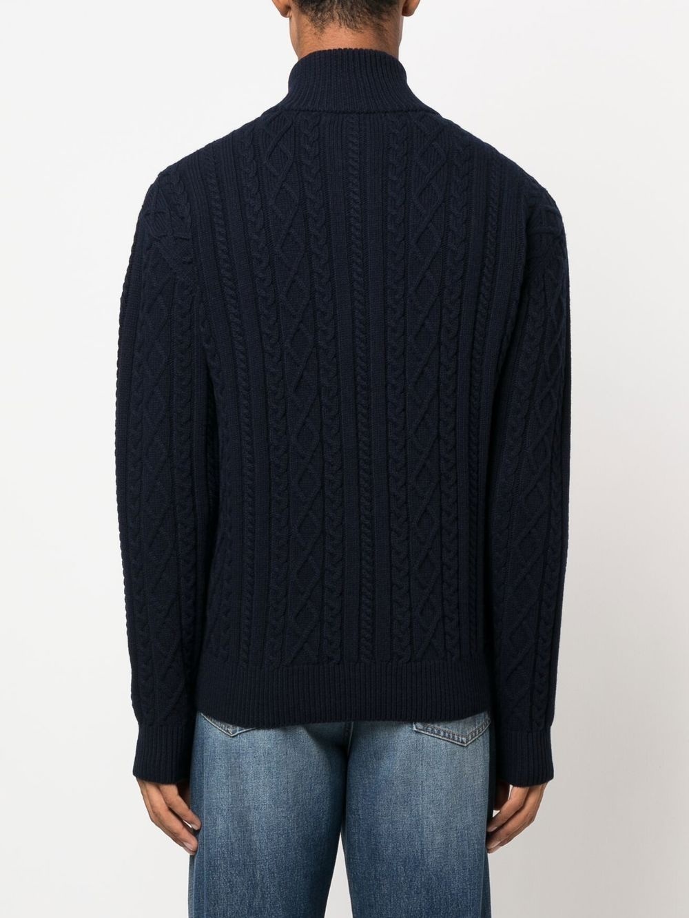 cable-knit half-zip jumper - 4