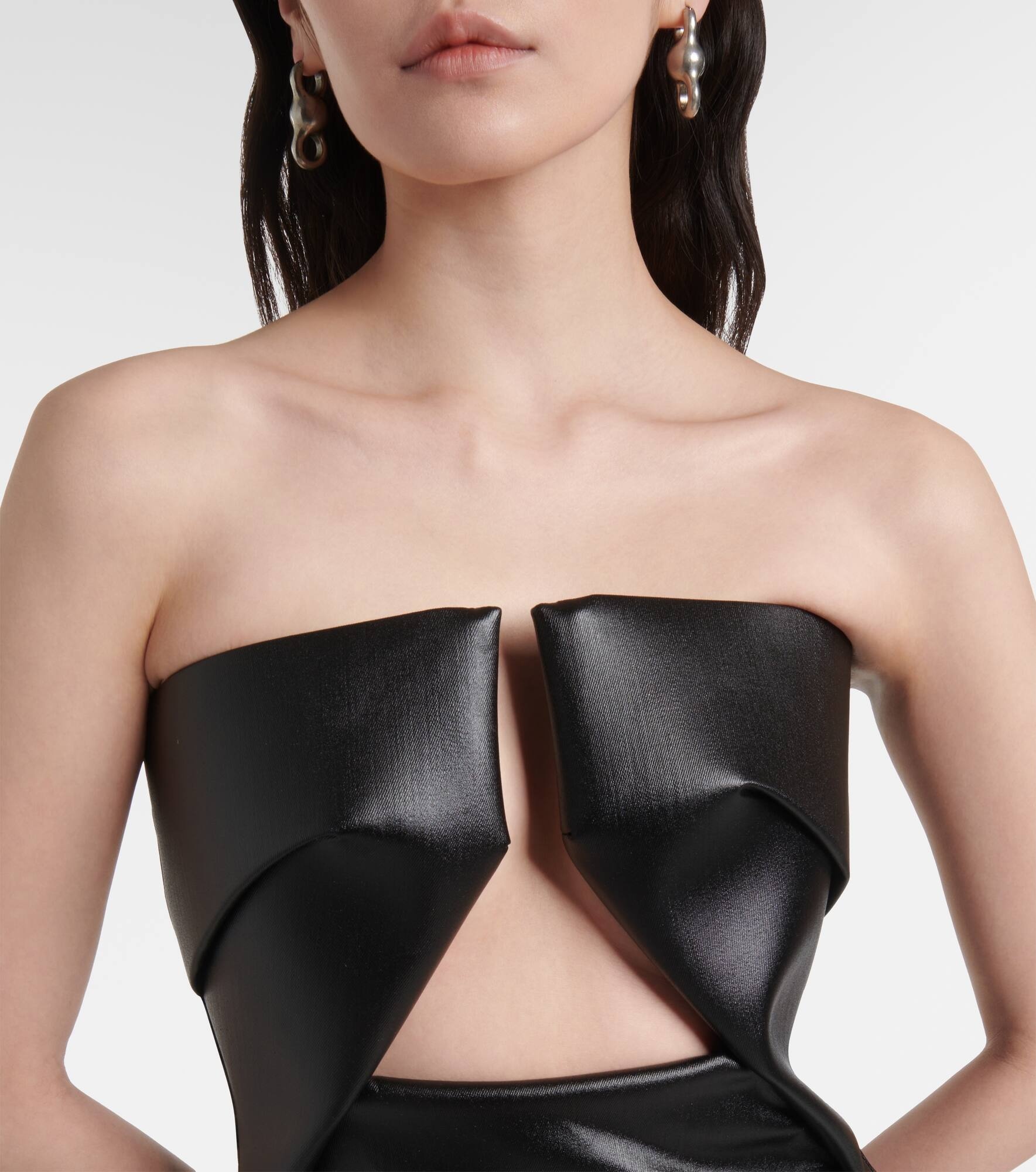 Prong cutout cotton-blend cocktail dress - 4