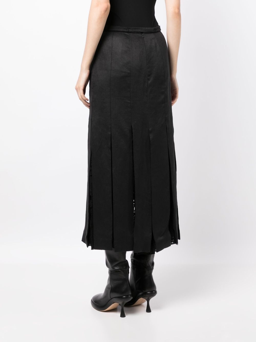 Edith pleated linen skirt - 4