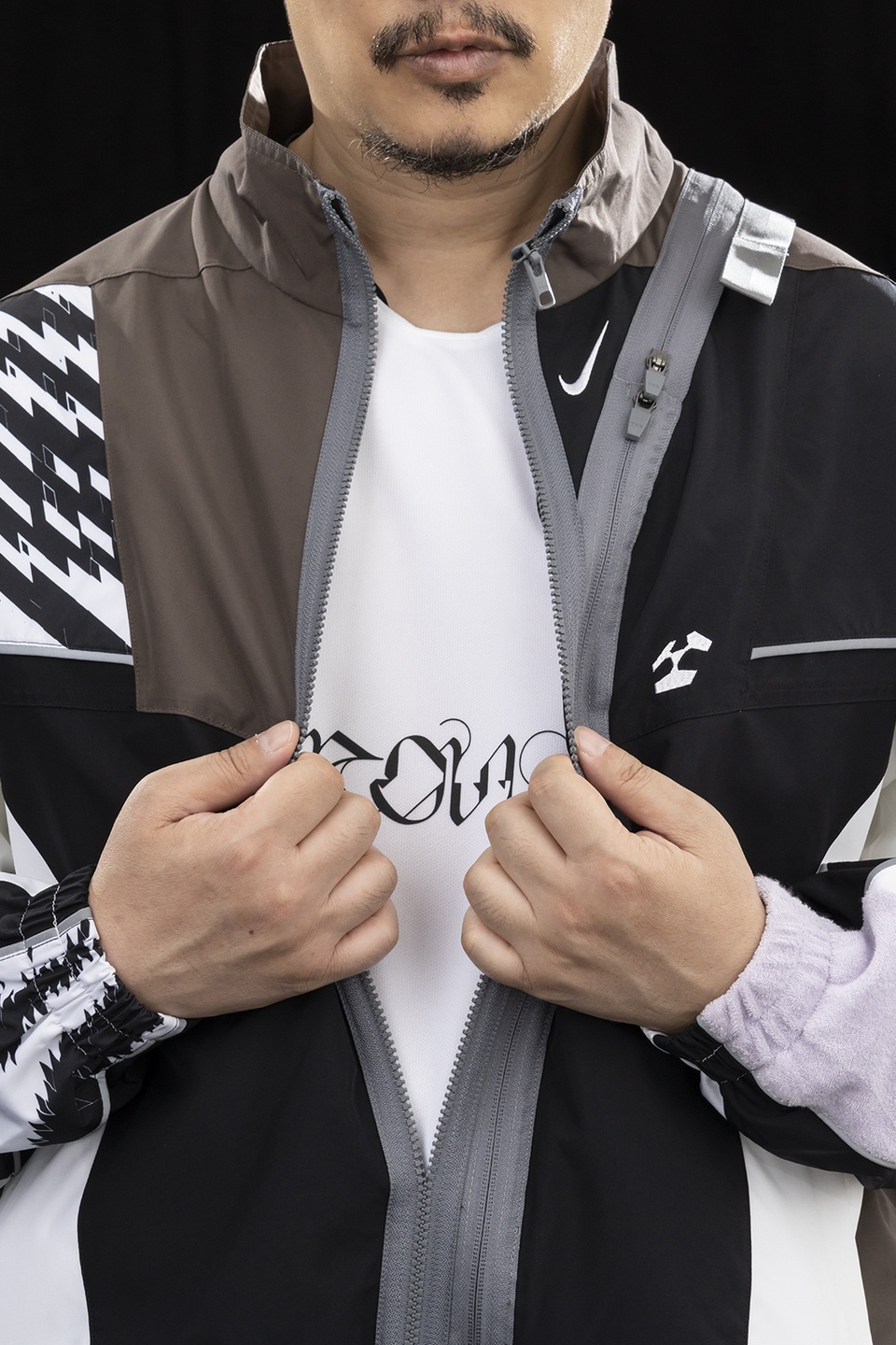 GGG-J2-100 Nike® Acronym® Track Jacket Woven White/Multi - 21