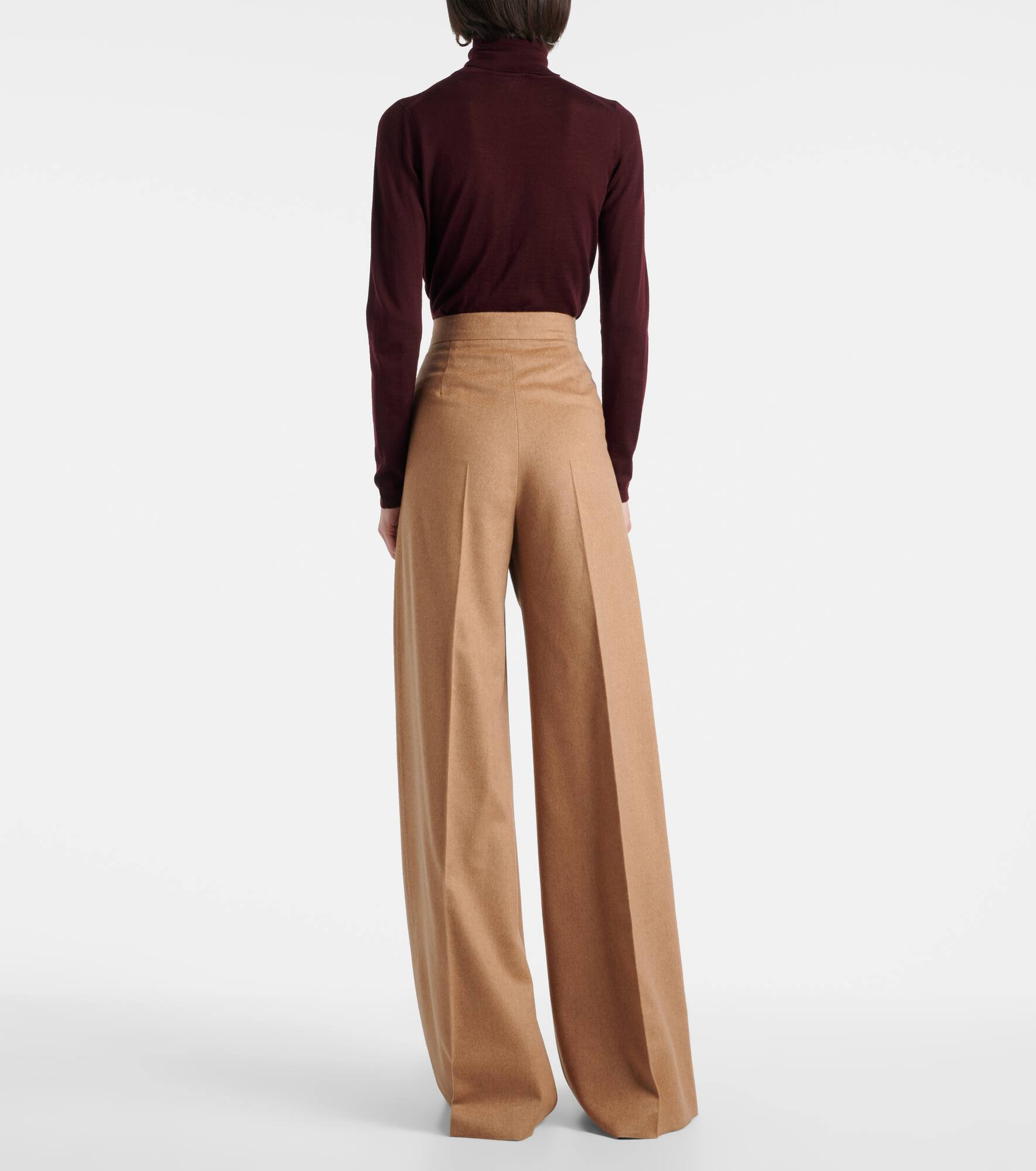 Ori pleated camel hair wide-leg pants - 3
