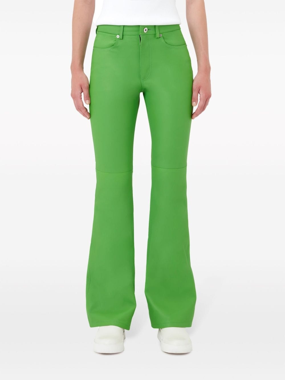 leather bootcut-leg trousers - 3