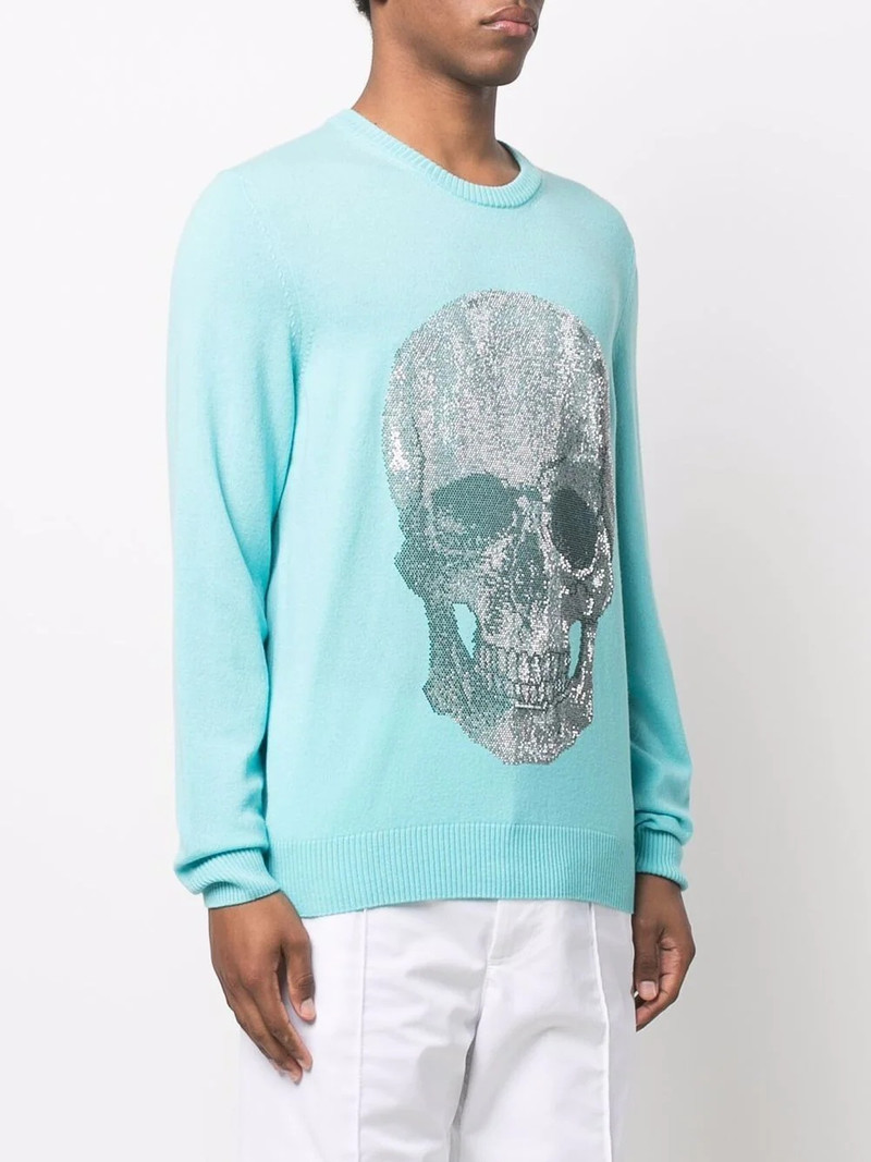 Skull print crewneck sweater 3