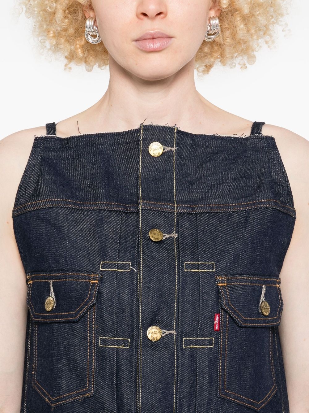 denim wide-leg jumpsuit - 5