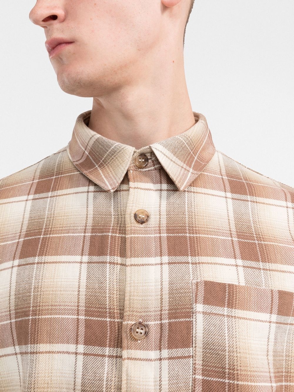 check-pattern long-sleeve shirt - 5