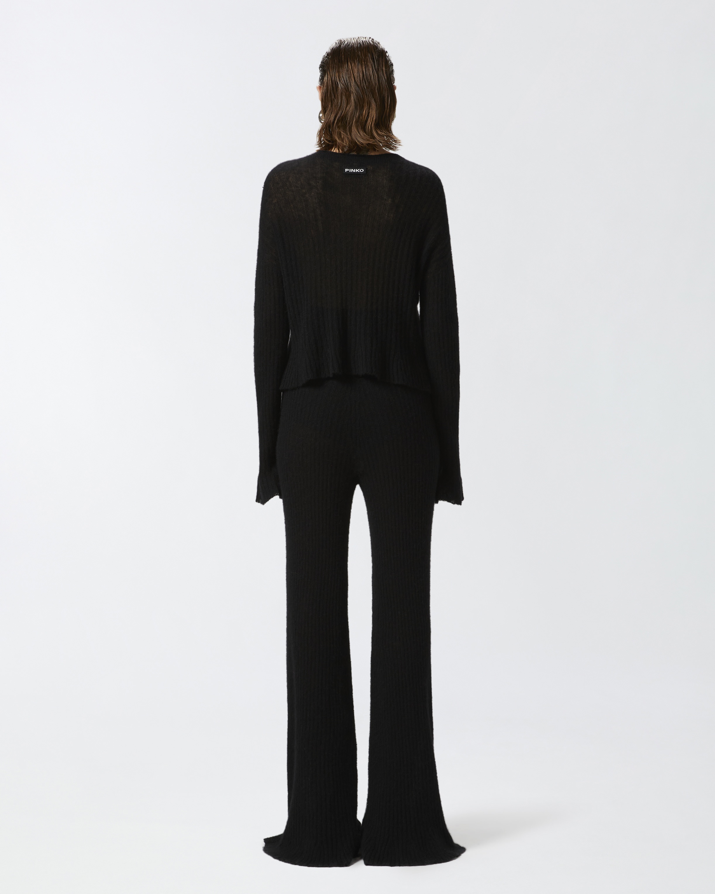 VEIL-EFFECT RIBBED KNIT TROUSERS - 4