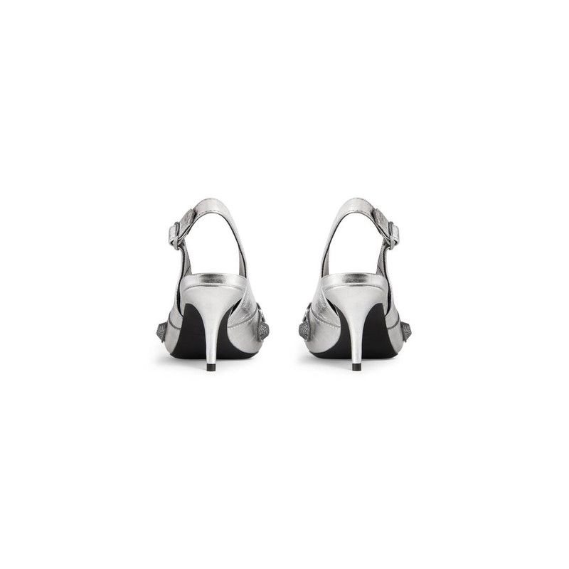 Women's Cagole Slingback 70mm Pump Metallized in Silver 5