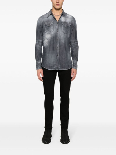 DSQUARED2 Classic Western distressed denim shirt outlook
