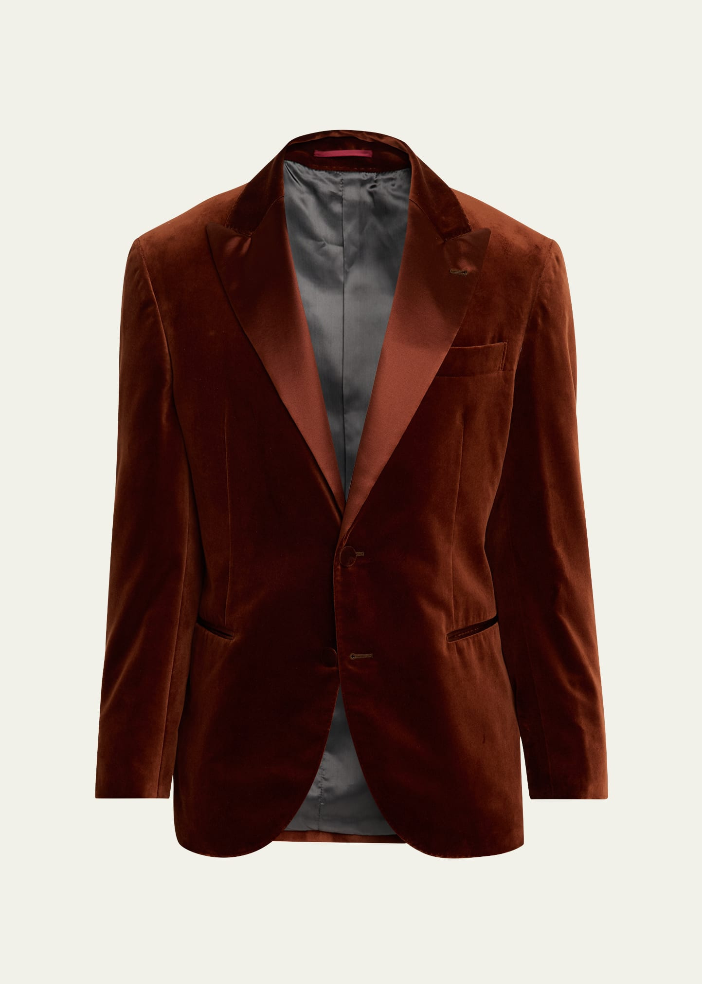 Men's Satin Peak Lapel Velvet Dinner Jacket - 1