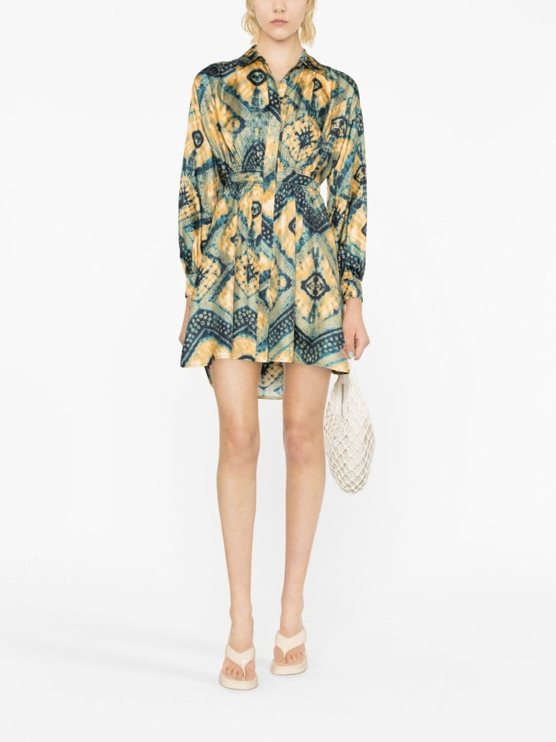 ULLA JOHNSON Jude diamond-print shirt dress outlook