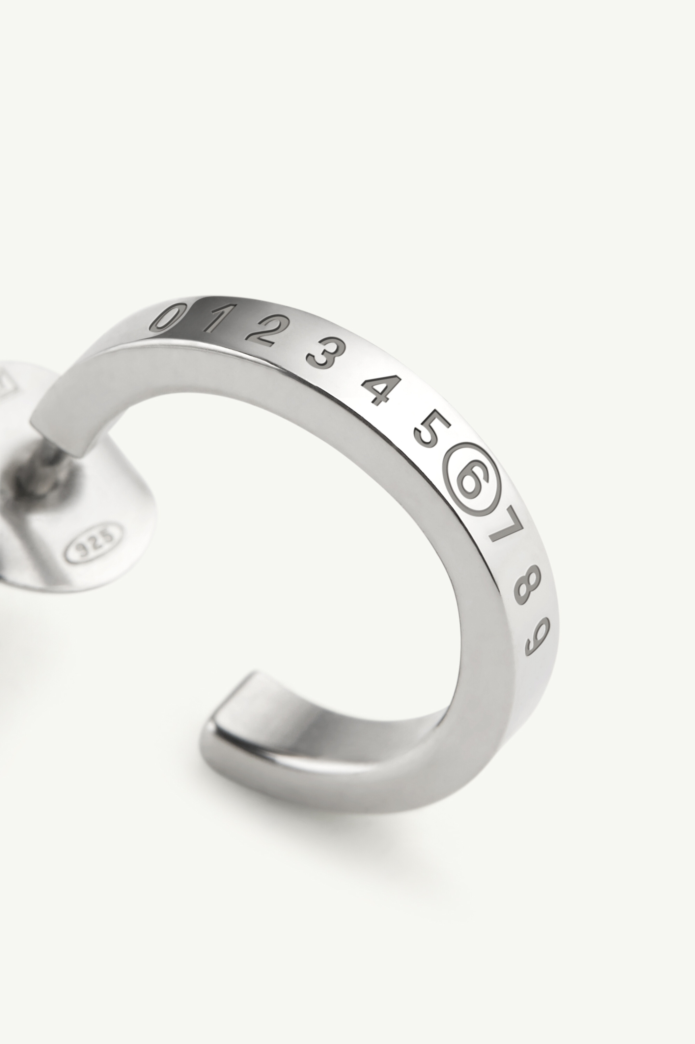 Numeric Minimal Signature Hoop Earrings - 4