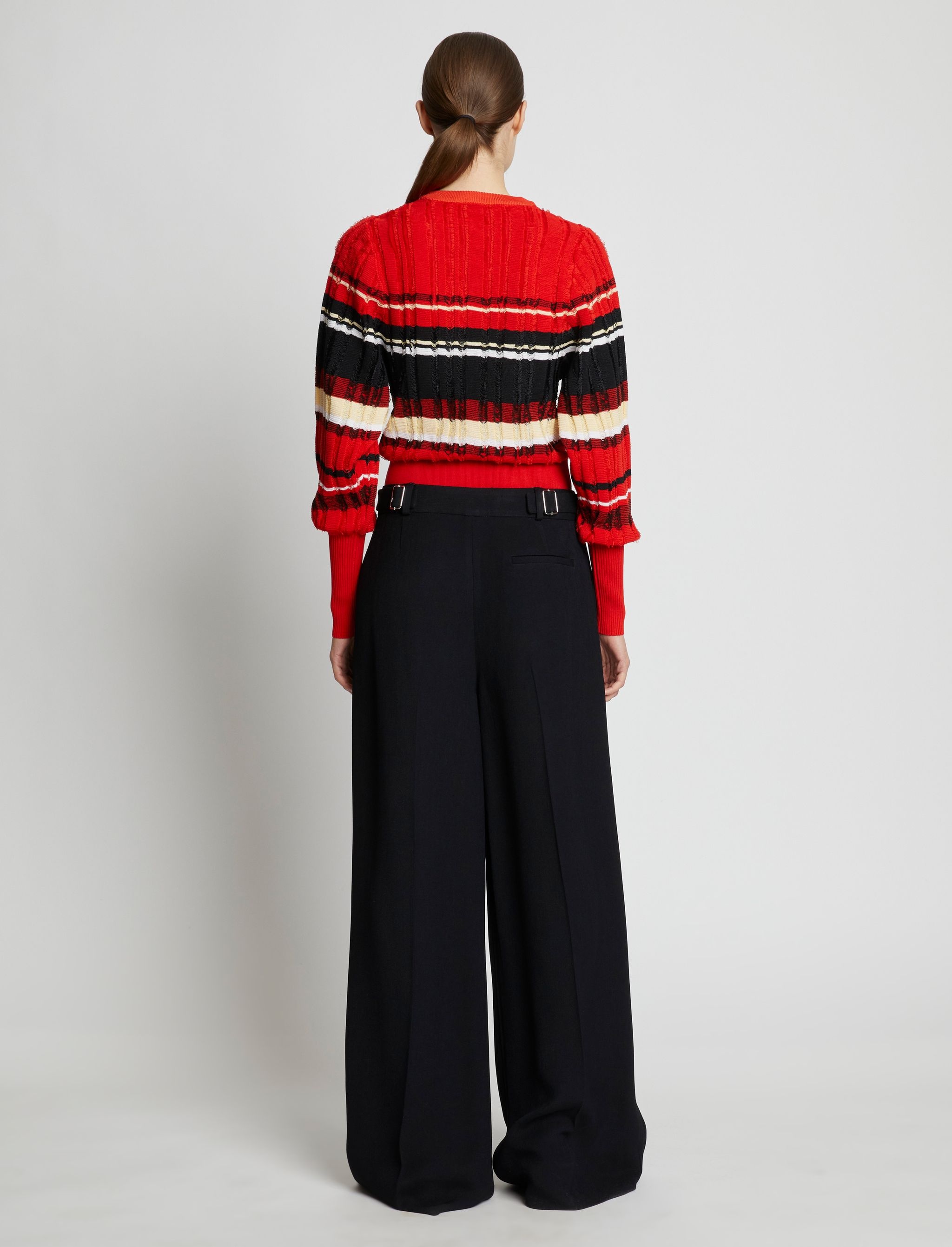 Textured Viscose Crepe Pants - 4