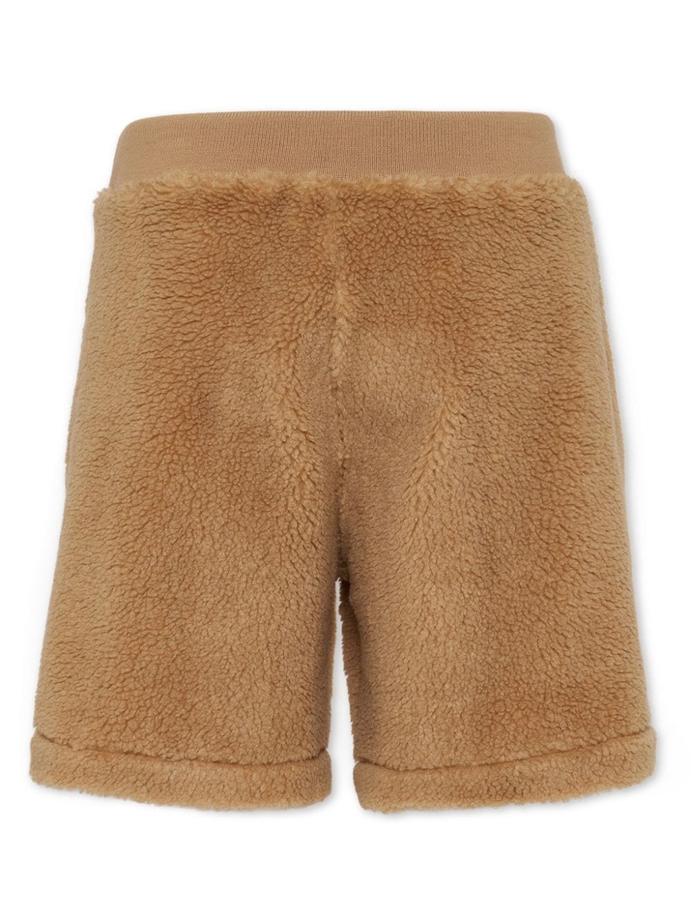 elasticated-waist faux-shearling shorts - 2