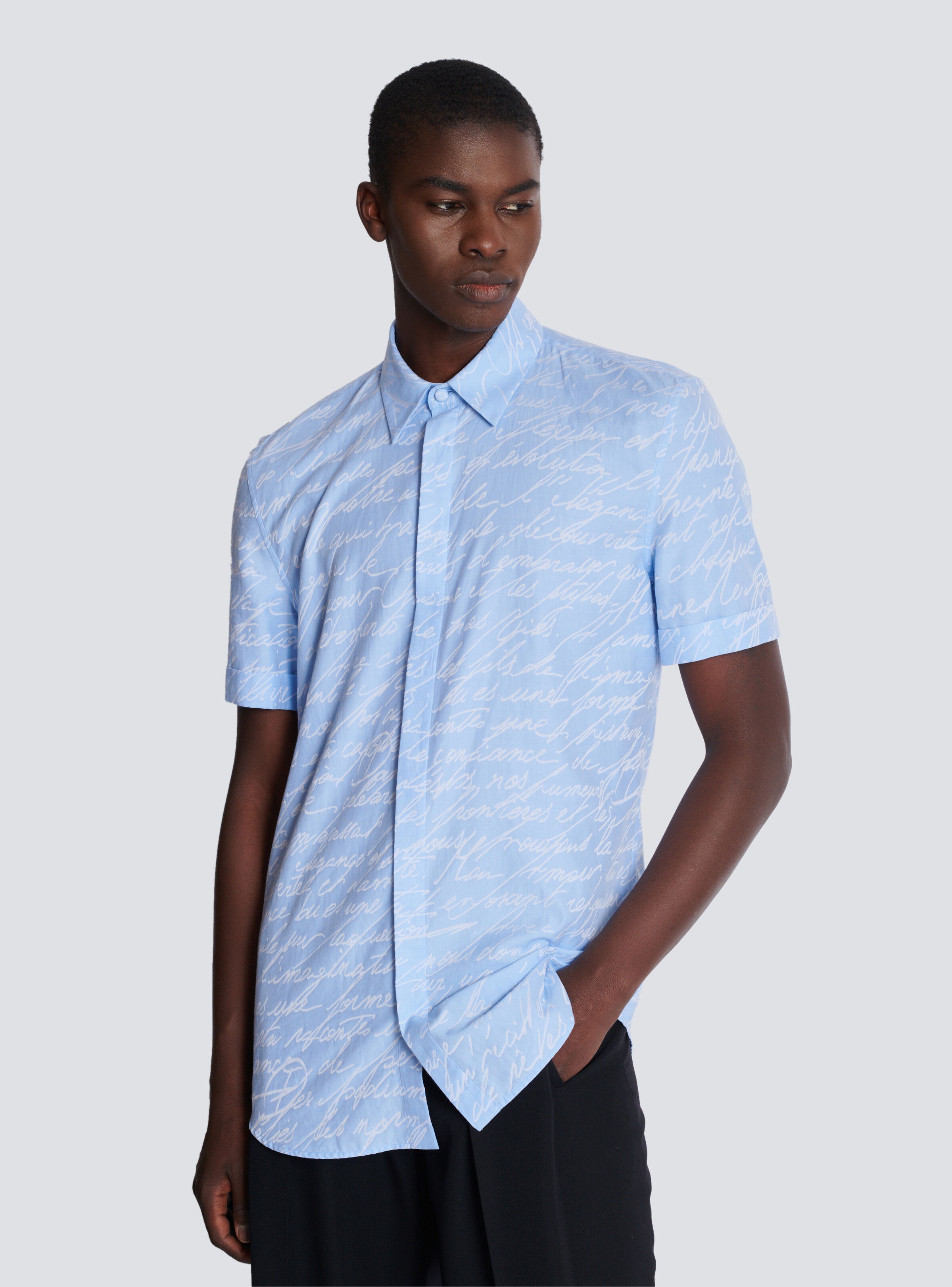 Jacquard shirt with "Love Letter" print - 6