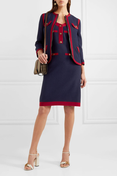 GUCCI Grosgrain-trimmed wool-blend jacket   outlook