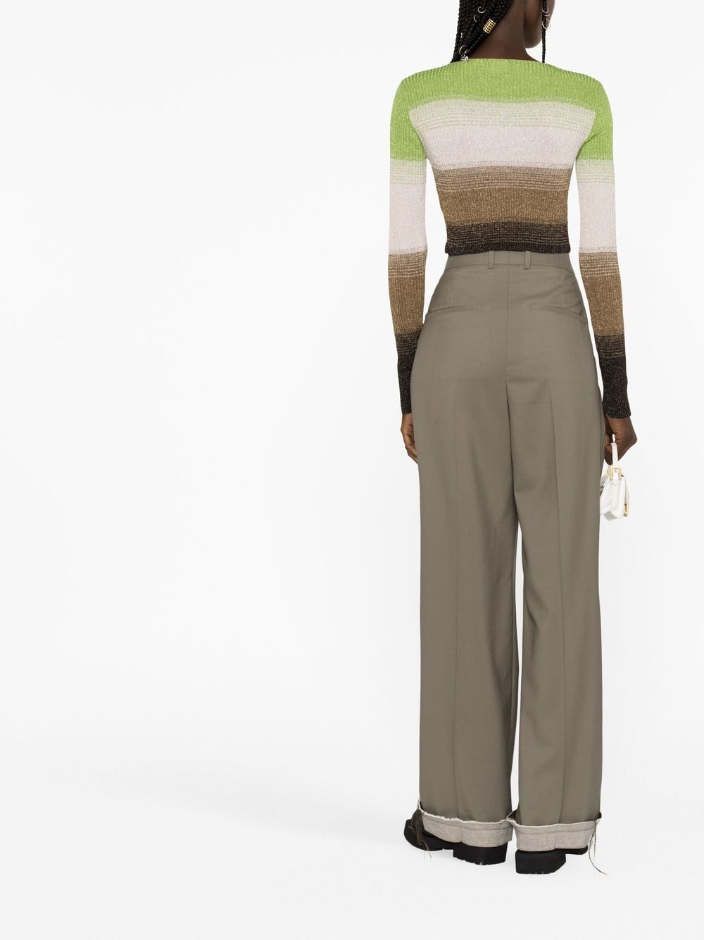 degradé-effect lurex cropped cardigan - 3