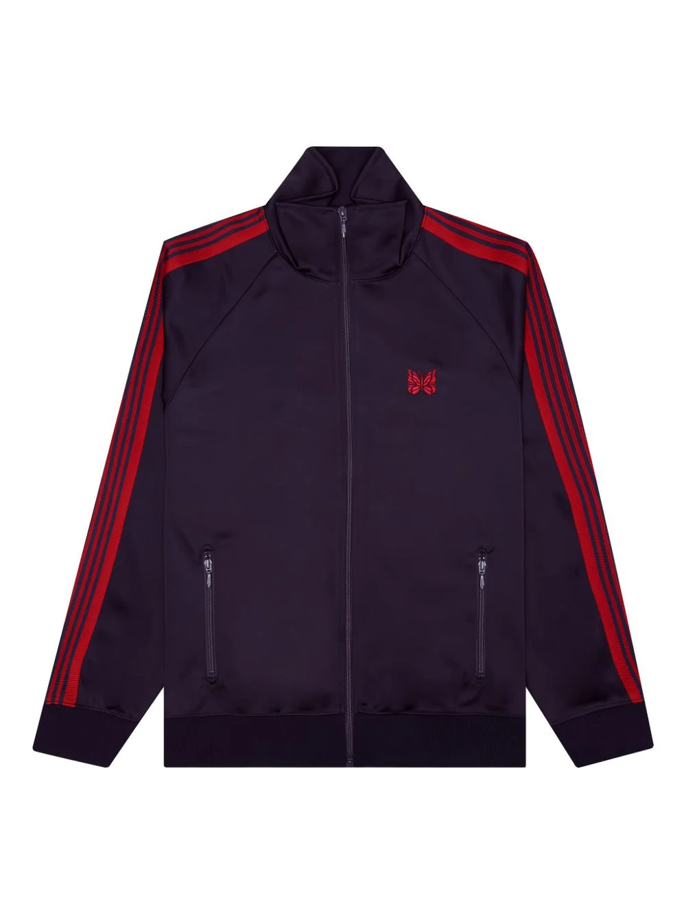 side-stripe butterfly-embroidered jacket - 1