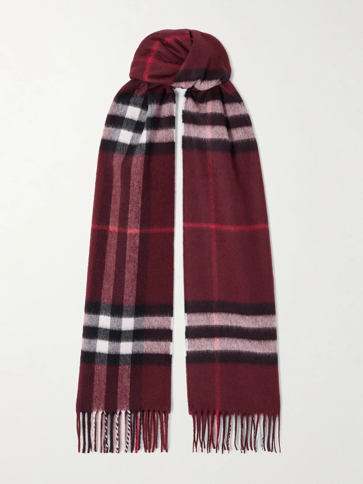 Fringed Checked Cashmere Scarf - 1