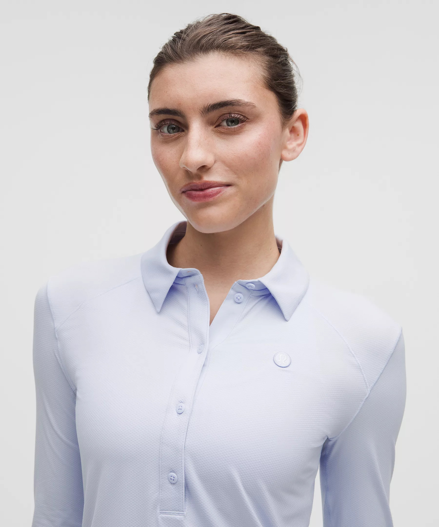 Quick-Dry Long-Sleeve Polo Shirt *Straight Hem - 4