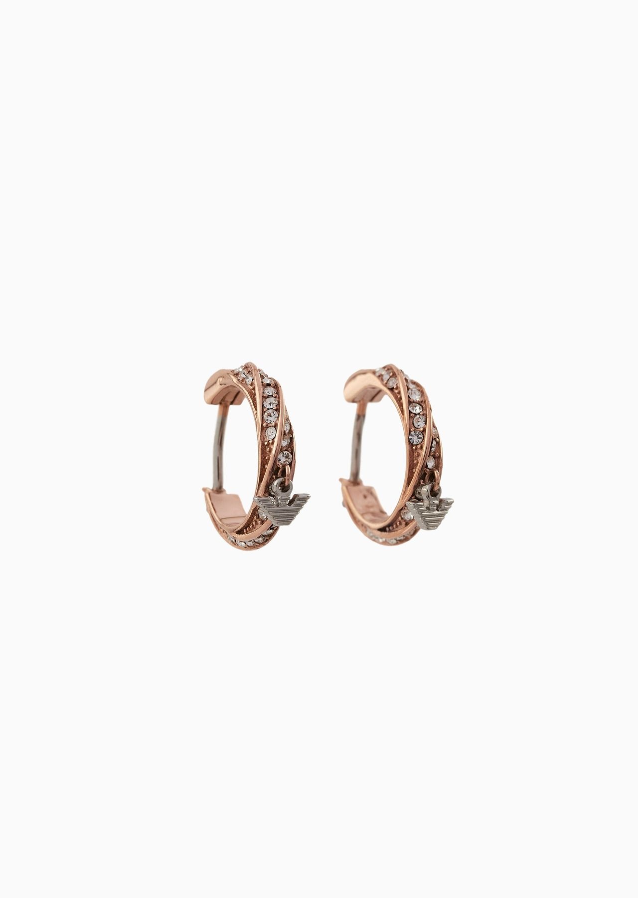 Two-Tone Stainless Steel Hoop Earrings - 1