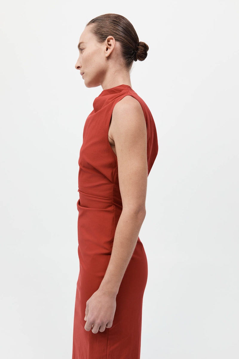 Soft Sculptural Dress - Rosso - 7