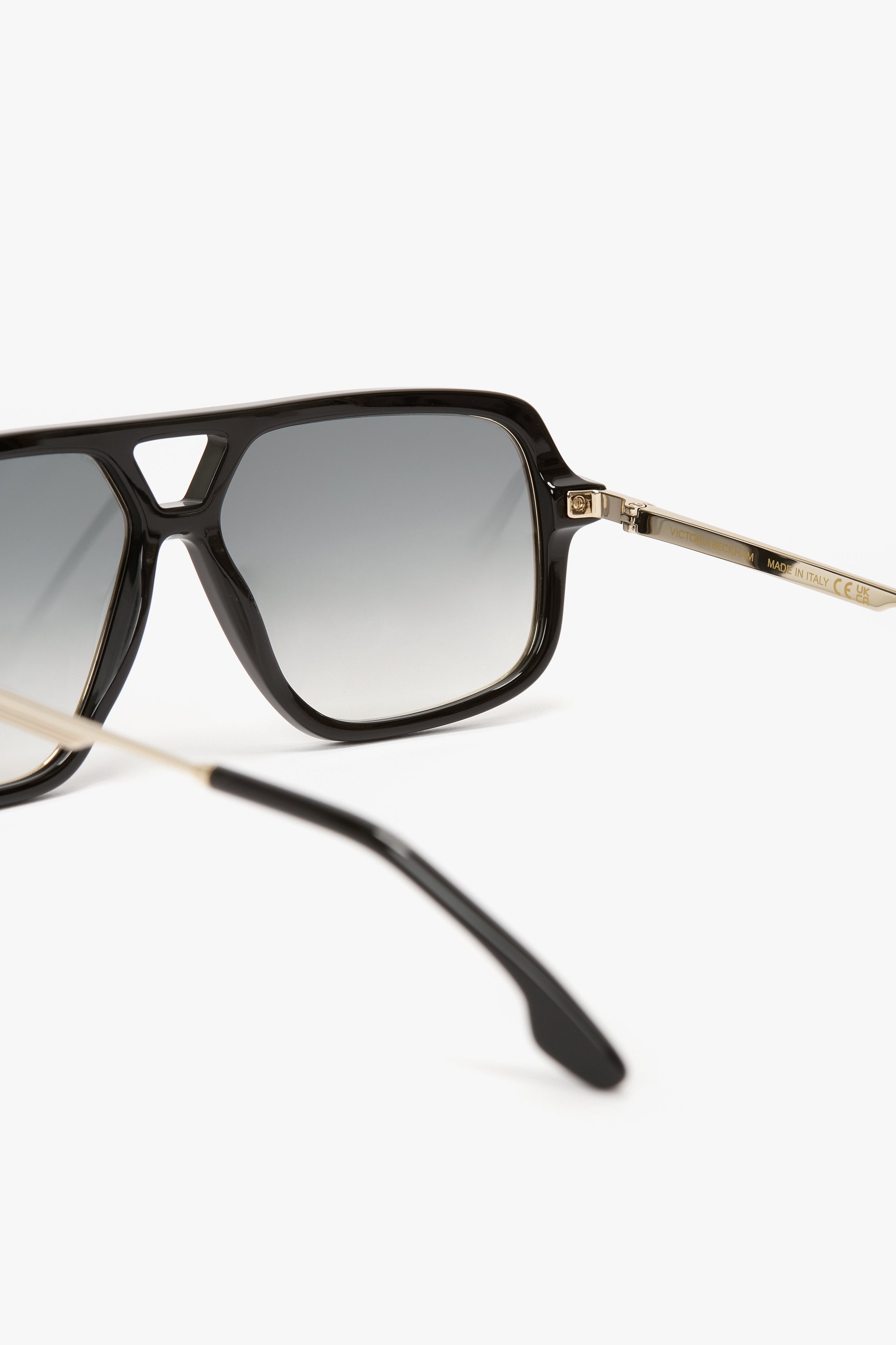 Double Bridge Aviator Sunglasses In Black - 5