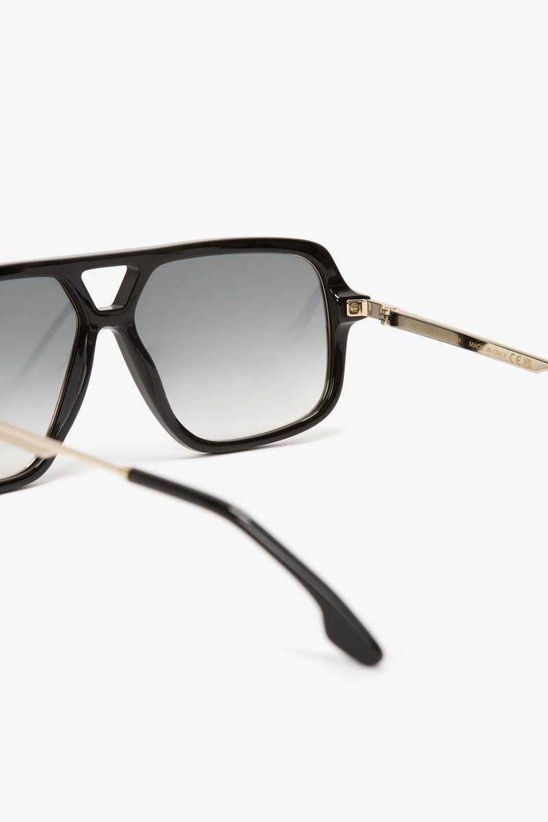 Double Bridge Aviator Sunglasses In Black 5