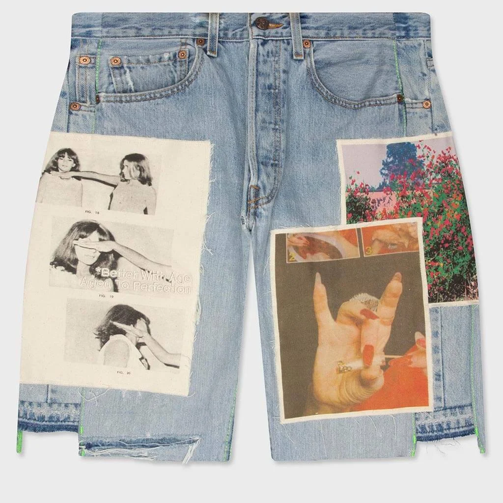 MITZVAH TRIPLE WIDE LONG DENIM SHORT - HICKORY - 1