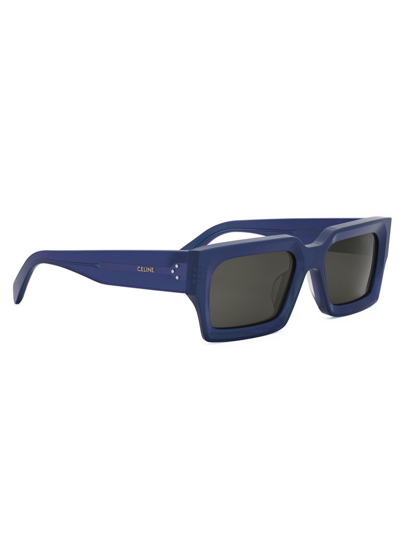 Men's Bold 3 Dots 54MM Rectangular Sunglasses - Shiny Blue 8
