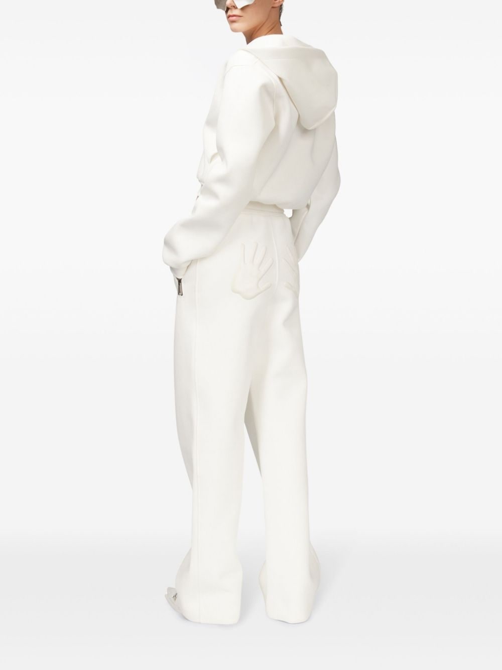 embossed handprint track pants - 6