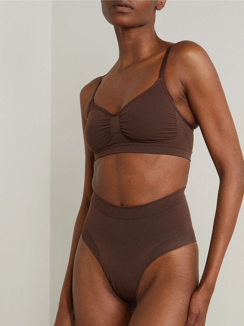 SKIMS Seamless Sculpt Mid Waist Brief - Cocoa Brown outlook