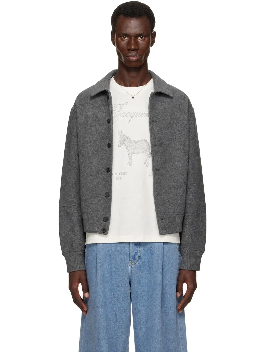 Gray 'The Feltro Bomber' Jacket - 1