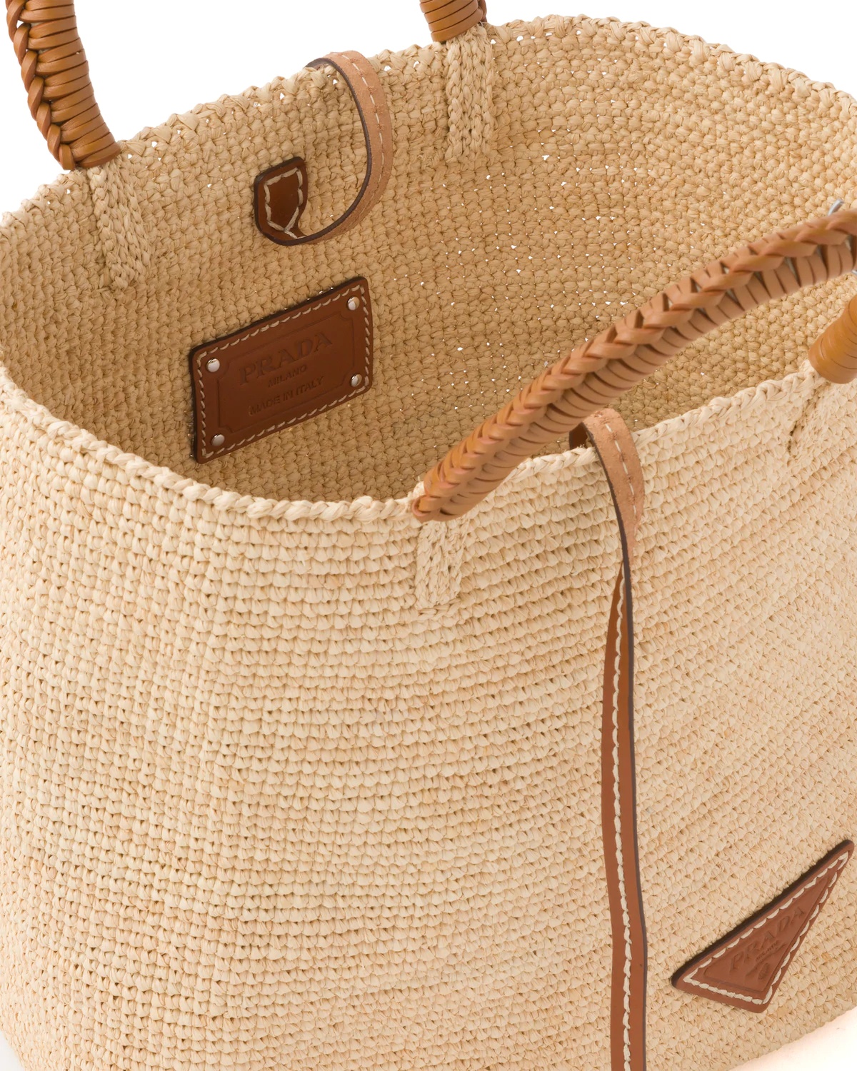 Raffia and Leather Tote - 5