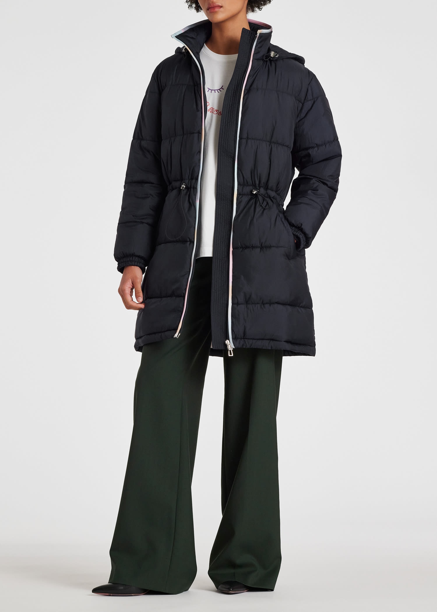 Navy 'Swirl' Padded Coat - 7