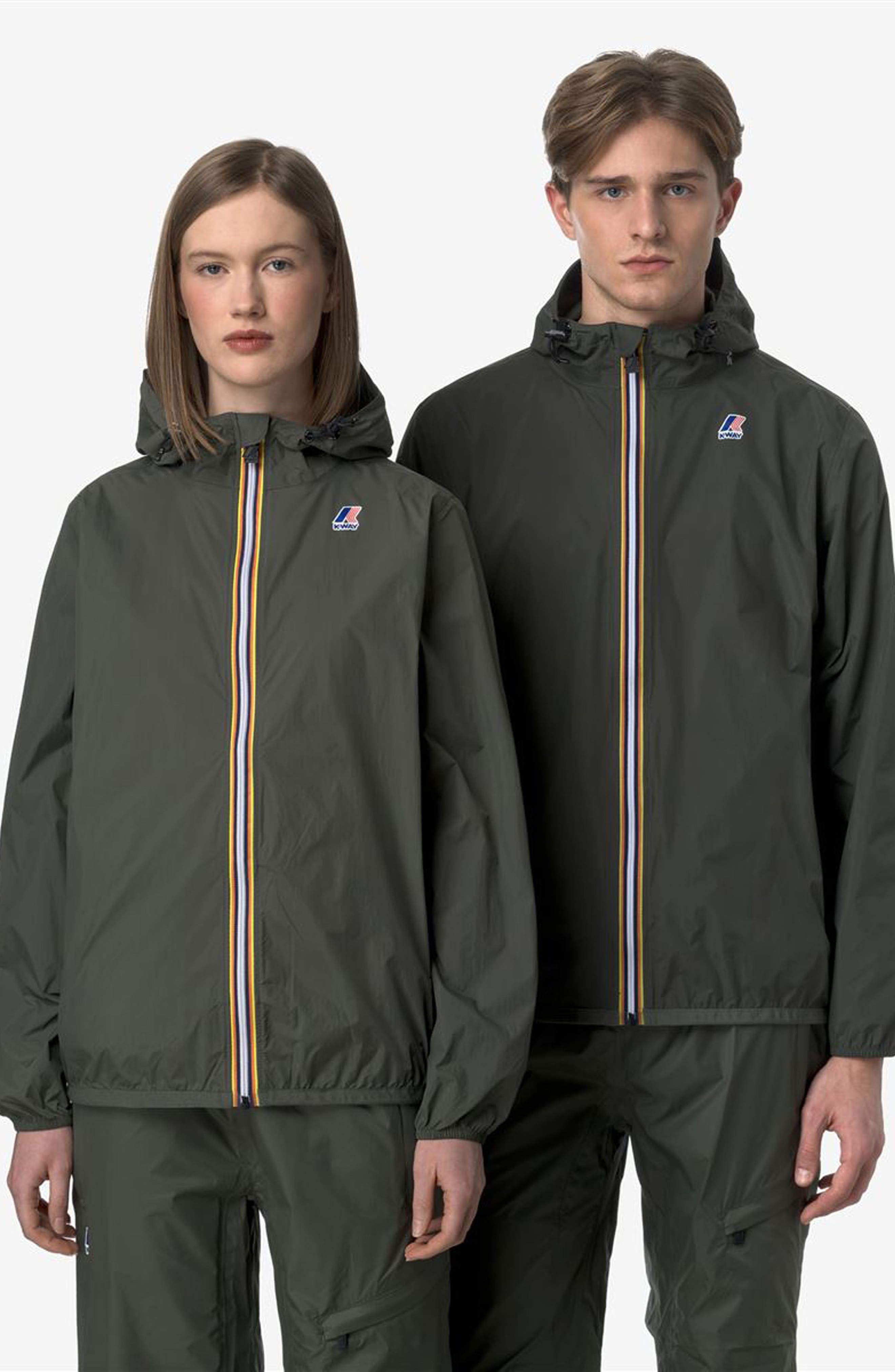 K-Way Le Vrai 4.0 Claude Water Repellent Jacket in Green Blackish at Nordstrom - 6