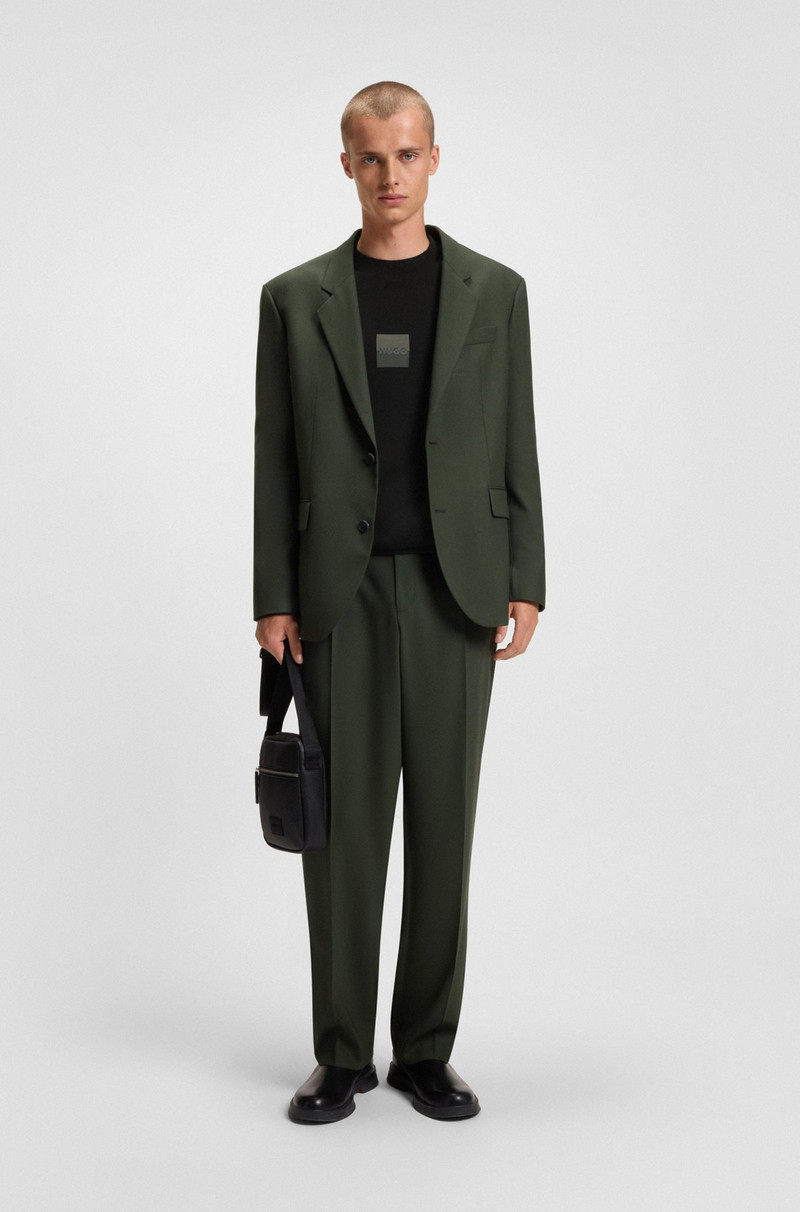 HUGO COTTON-TERRY SWEATSHIRT WITH SPLIT LOGO outlook