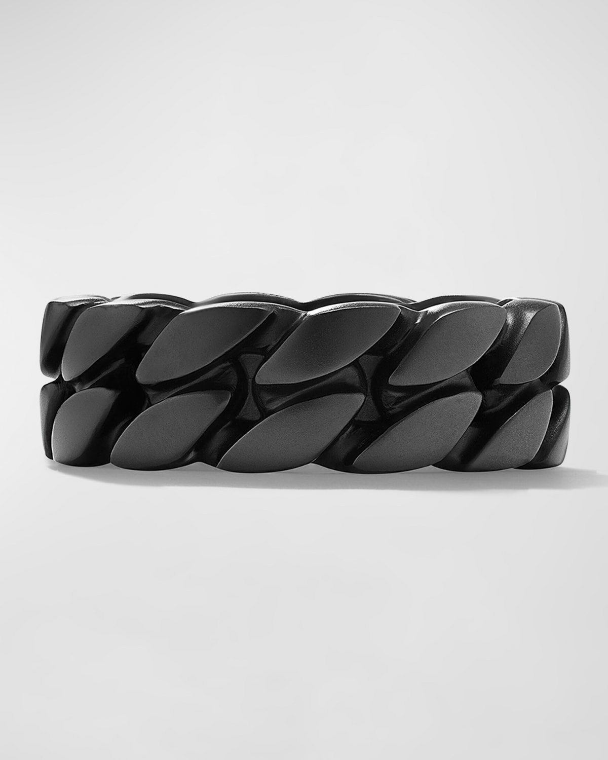 Men's Curb Chain Ring in Black Titanium, 8mm - 4