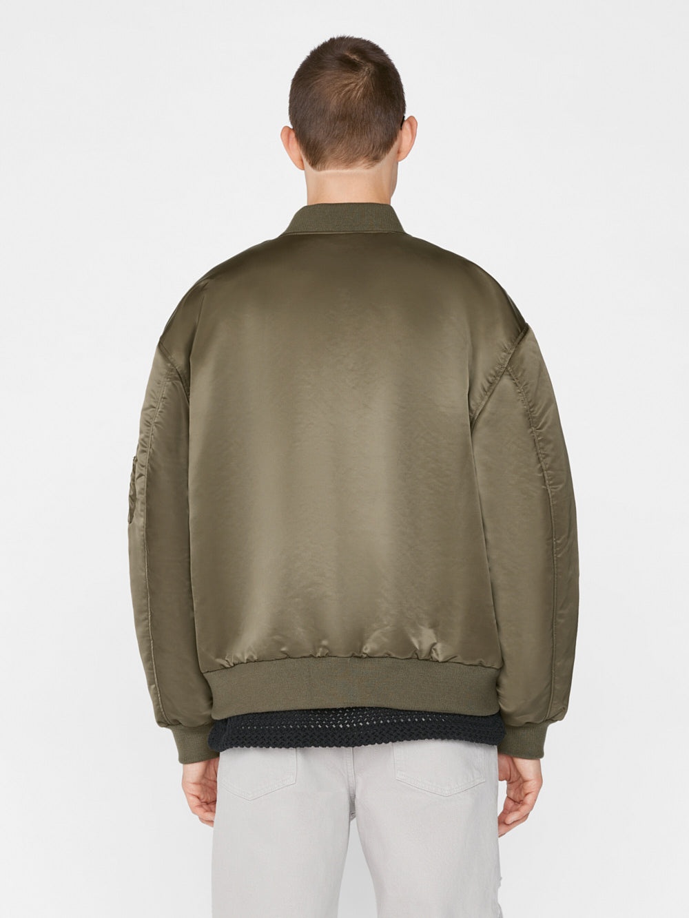 Nylon Bomber in Taupe - 7