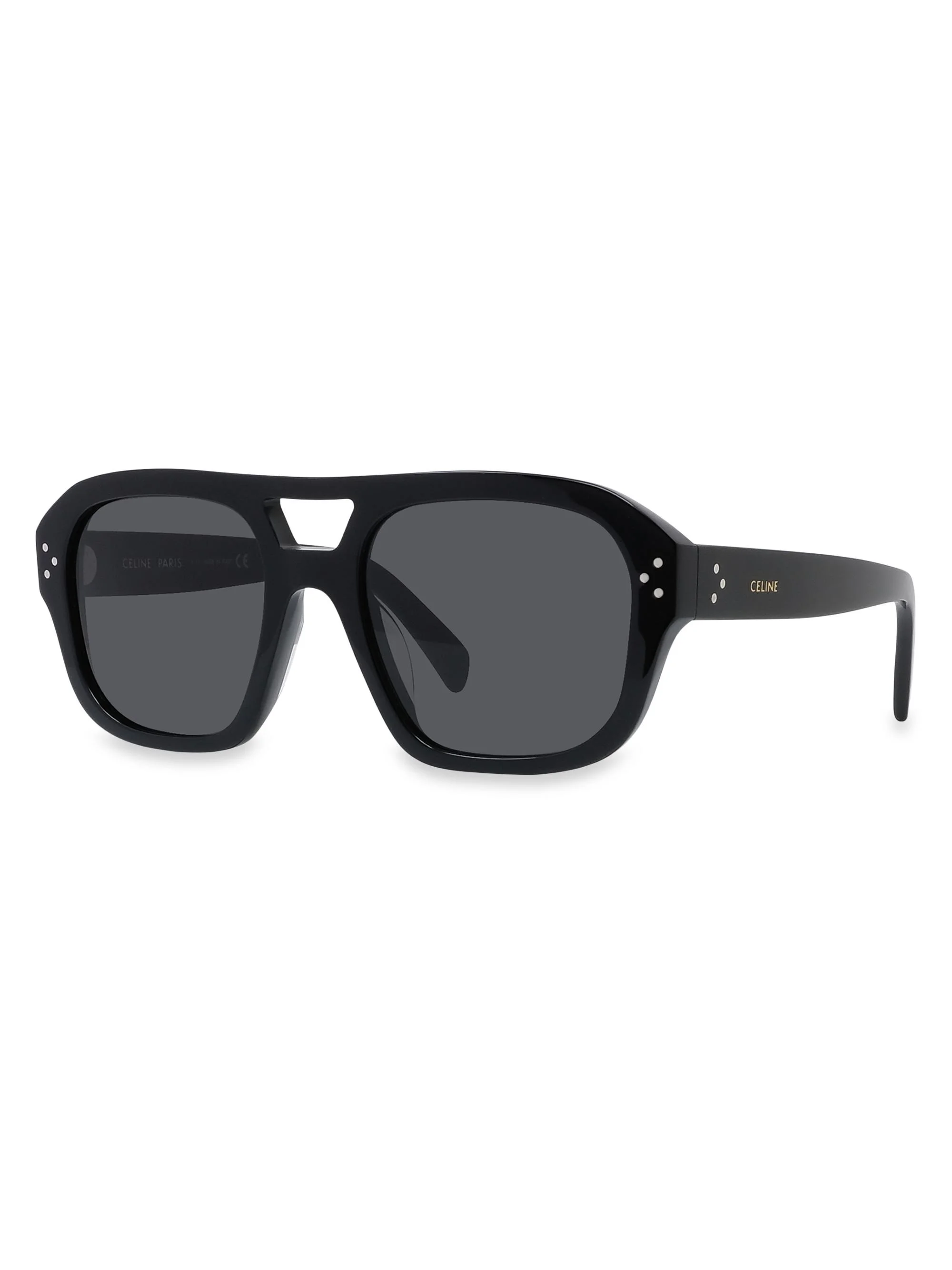 Men's 56MM Aviator Sunglasses - Black - 1