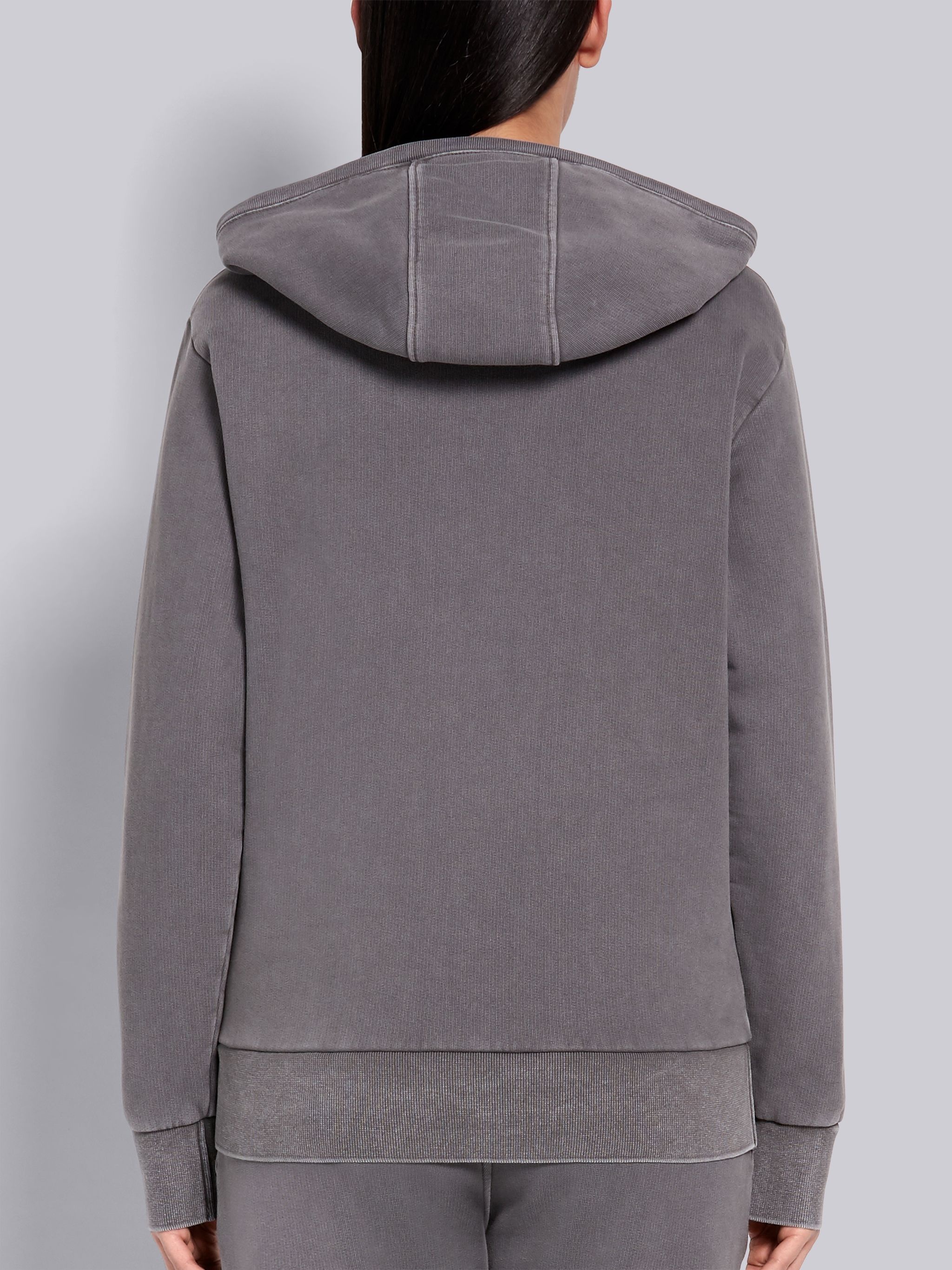 Medium Grey Classic Loopback Garment Dyed Relaxed Fit Pullover Hoodie - 3